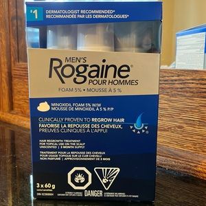 New Rogaine Minoxidil Foam 5% hair regrowth treatment 3 x 60g 3 month supply NEW